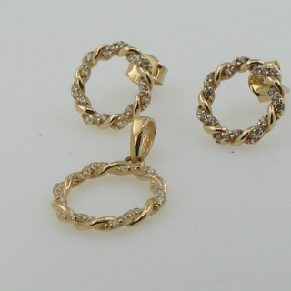 Souprava ve žlutém zlatě se zirkony