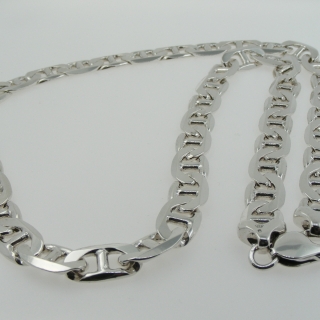 Pánský stříbrný řetěz - pancer s příčkou