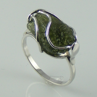 Vltavín - Jakule - prsten bílé au